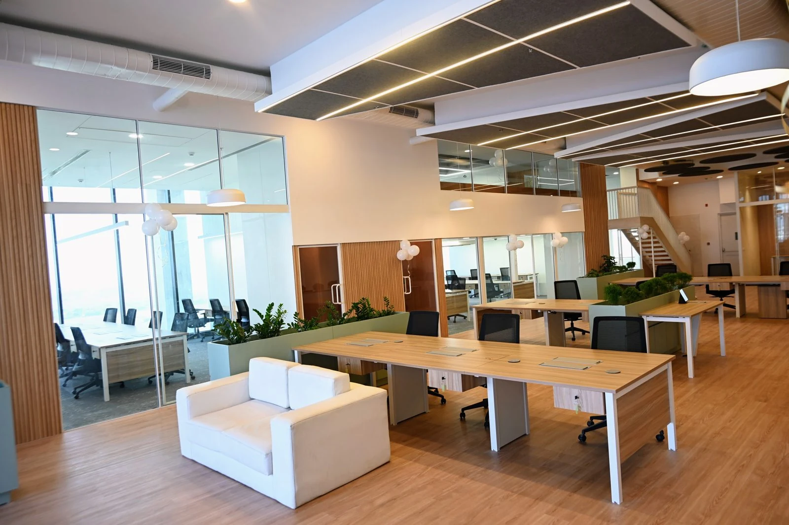 Furnished open-plan office workspace at OP Tower